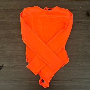 Orange Long Sleeve Bodysuit